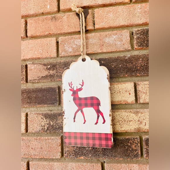 *Distressed Metal Buffalo Check Deer Hanging Tag - Picture 7 of 13
